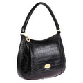 Women's Hand Stained Croco Embossed Calf Leather Handbag